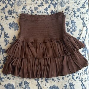 RESET brand ruffled flowery skirt with stretchy waistband